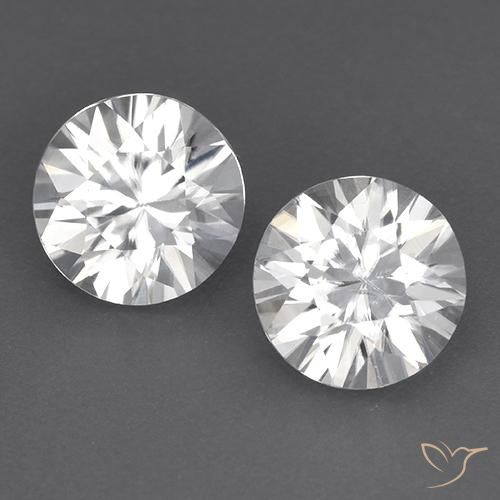 Gemme di Zircone Bianco naturale da 3.56 ct, Rotondo, VVS