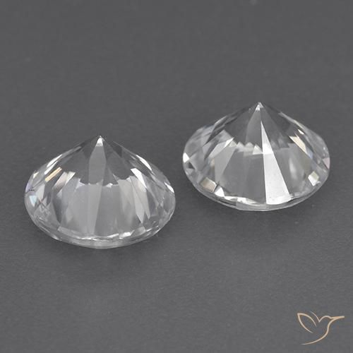 Gemme di Zircone Bianco naturale da 3.56 ct, Rotondo, VVS