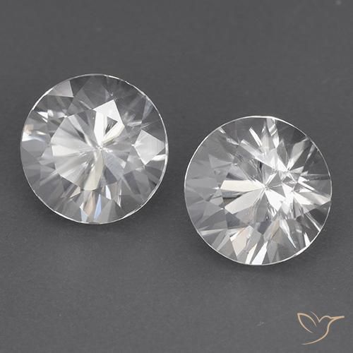 Gemme di Zircone Bianco naturale da 3.84 ct, Rotondo, VVS