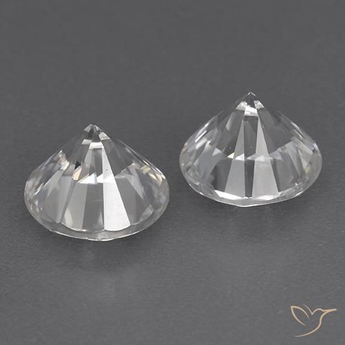 Gemme di Zircone Bianco naturale da 3.84 ct, Rotondo, VVS