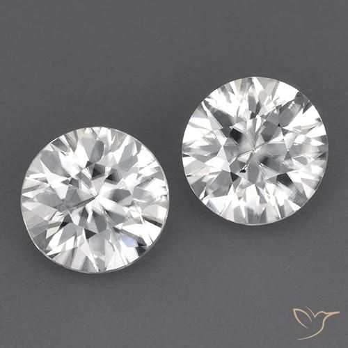 3.45ctw Naturale Bianco Zircone, Rotondo, VVS