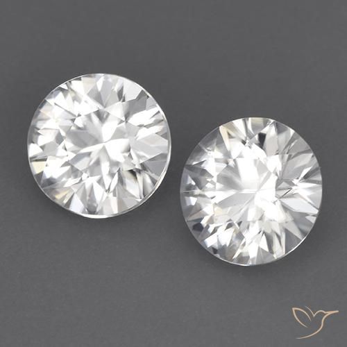 Gemme di Zircone Bianco naturale da 3.45 ct, Rotondo, VVS