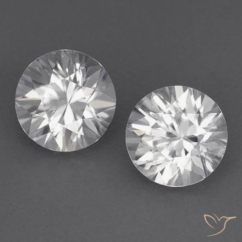 Gemme di Zircone Bianco naturale da 3.63 ct, Rotondo, VVS