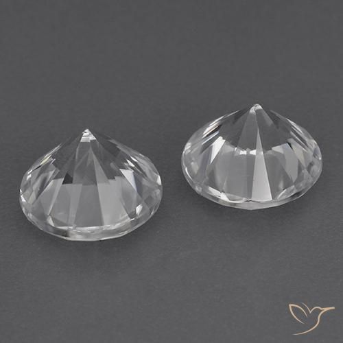 Gemme di Zircone Bianco naturale da 3.63 ct, Rotondo, VVS