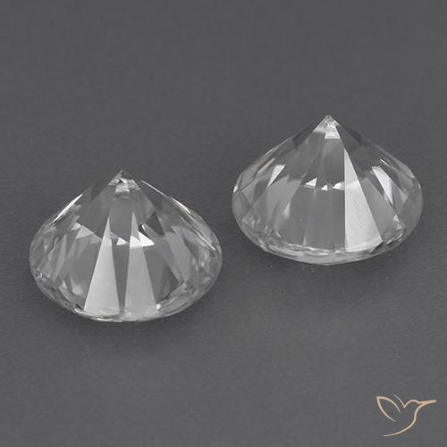 Gemme di Zircone Bianco naturale da 3.88 ct, Rotondo, VVS