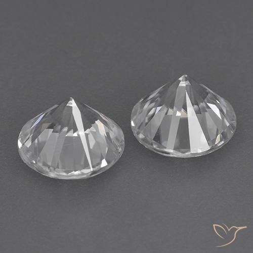 Gemme di Zircone Bianco naturale da 3.76 ct, Rotondo, VVS