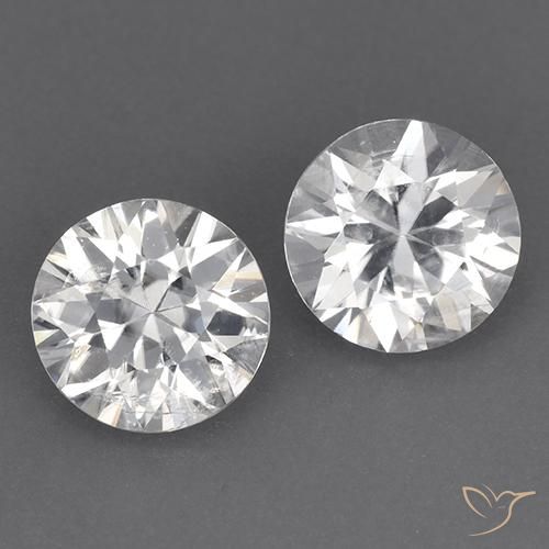 3.56ctw Naturale Bianco Zircone, Rotondo, VVS