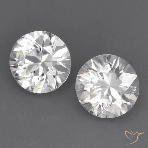 Gemme di Zircone Bianco naturale da 3.56 ct, Rotondo, VVS
