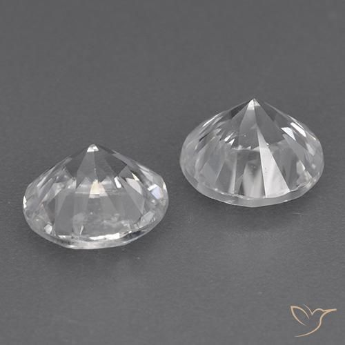 Gemme di Zircone Bianco naturale da 3.56 ct, Rotondo, VVS