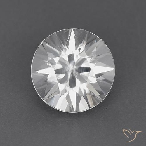 1.83ct Naturale Bianco Zircone, Rotondo, VVS-VS