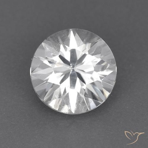 1.90ct Naturale Bianco Zircone, Rotondo, VVS-VS