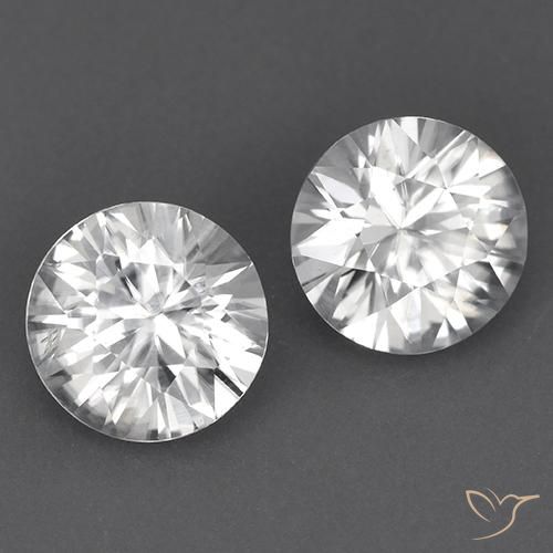 3.49ctw Naturale Bianco Zircone, Rotondo, VVS-VS