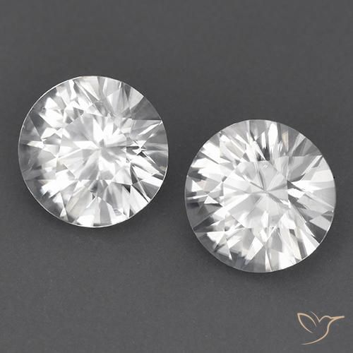 Gemme di Zircone Bianco naturale da 3.49 ct, Rotondo, VVS-VS