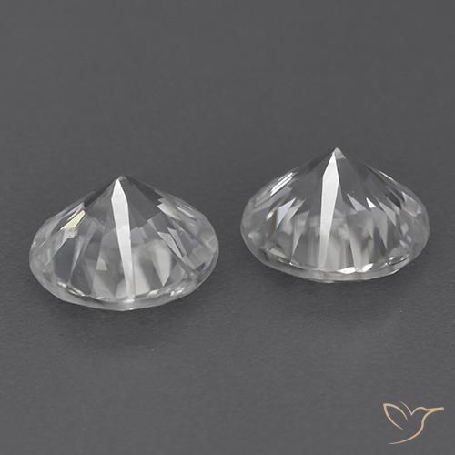 Gemme di Zircone Bianco naturale da 3.49 ct, Rotondo, VVS-VS