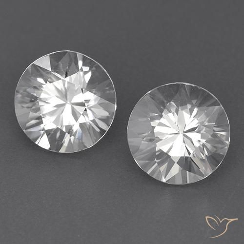 Gemme di Zircone Bianco naturale da 3.66 ct, Rotondo, VVS