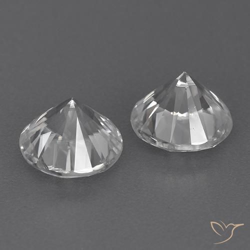 Gemme di Zircone Bianco naturale da 3.66 ct, Rotondo, VVS
