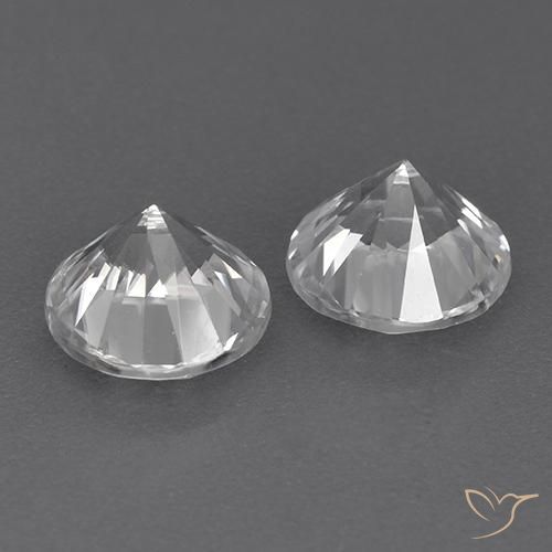 Gemme di Zircone Bianco naturale da 3.59 ct, Rotondo, VVS