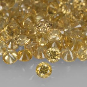 Gemme di Zircone Giallo oro naturale da 0.78 ct, Taglio rotondo, VVS-VS