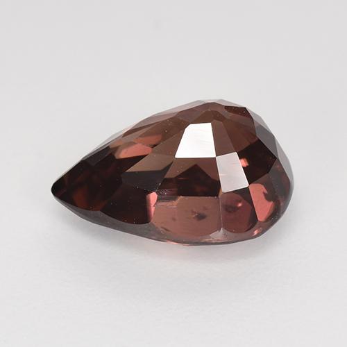 Zircone naturale rosso da 4,62 ct, taglio a pera, VVS-VS