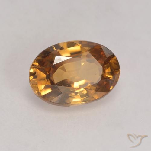 Zircone Marrone dorato naturale da 1.57 ct, Ovale, VVS