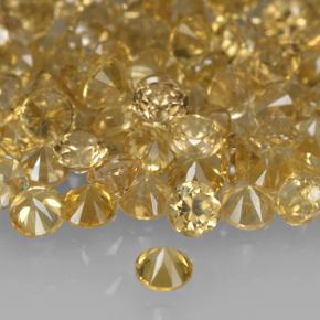 Zircone naturale dorato da 0,05 ct, taglio rotondo, VVS-VS