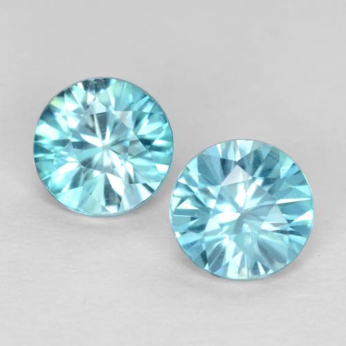 Zircone naturale blu da 0,97 ct, taglio rotondo, VS