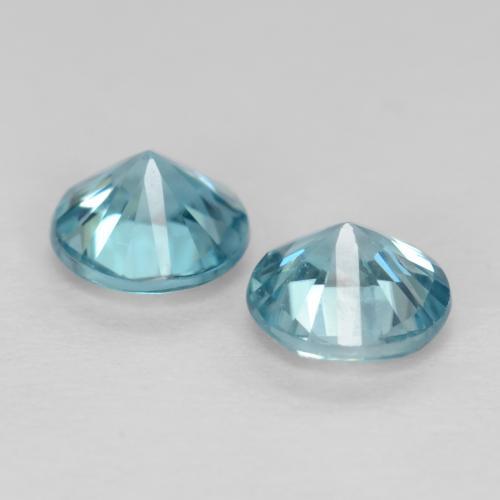 Zircone naturale blu da 0,97 ct, taglio rotondo, VS