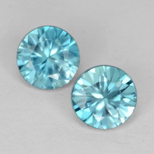 Zircone naturale blu da 1,04 ct, taglio rotondo, VS