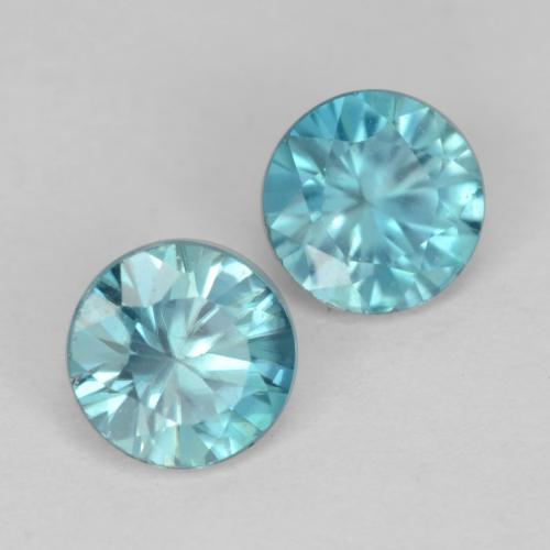 Zircone naturale blu da 1,04 ct, taglio rotondo, VS