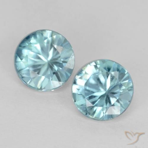 1.03ctw Naturale Azzurro Zircone, Rotondo, VS