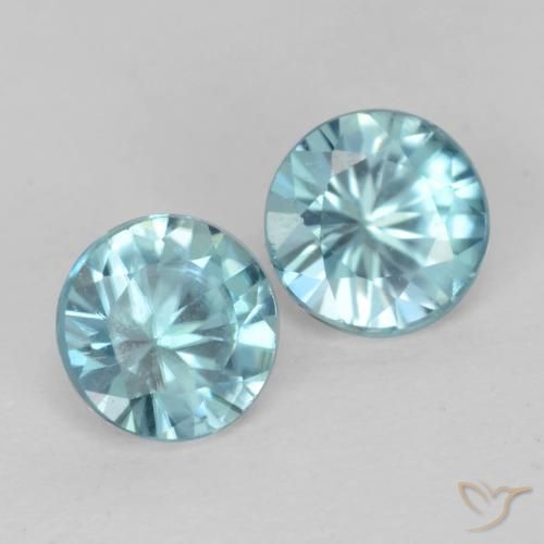 Gemme di Zircone Azzurro naturale da 1.03 ct, Rotondo, VS