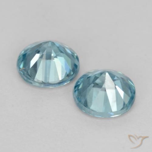 Gemme di Zircone Azzurro naturale da 1.03 ct, Rotondo, VS
