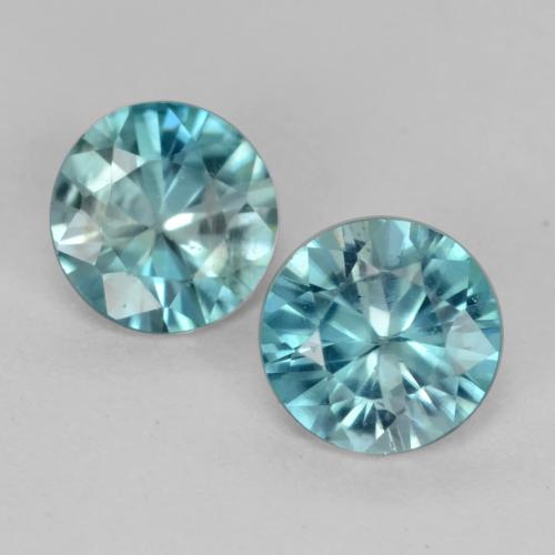 Gemme di Zircone Teal-blu naturale da 1.00 ct, Taglio rotondo, VS