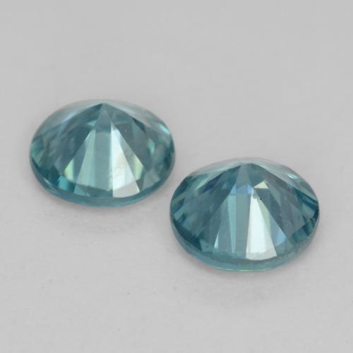 Gemme di Zircone Teal-blu naturale da 1.00 ct, Taglio rotondo, VS