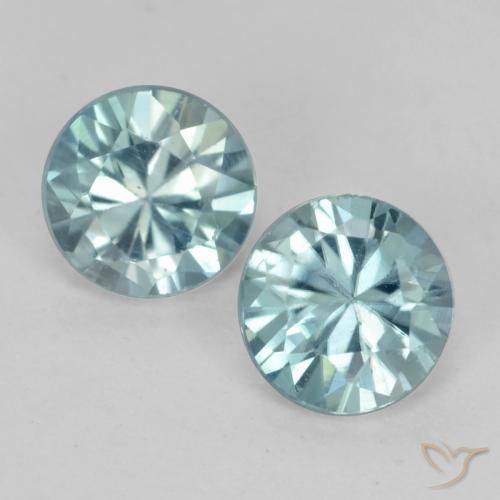 1.11ctw Naturale Azzurro acqua chiaro Zircone, Rotondo, VS