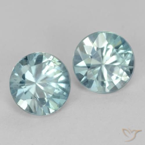 Gemme di Zircone Azzurro acqua chiaro naturale da 1.11 ct, Rotondo, VS