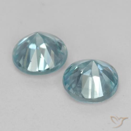 Gemme di Zircone Azzurro acqua chiaro naturale da 1.11 ct, Rotondo, VS