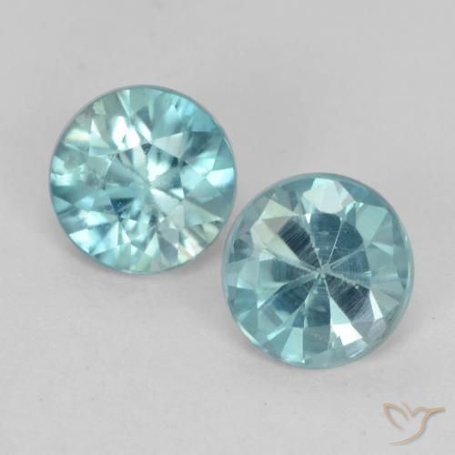 1.05ctw Naturale Azzurro acqua chiaro Zircone, Rotondo, VS