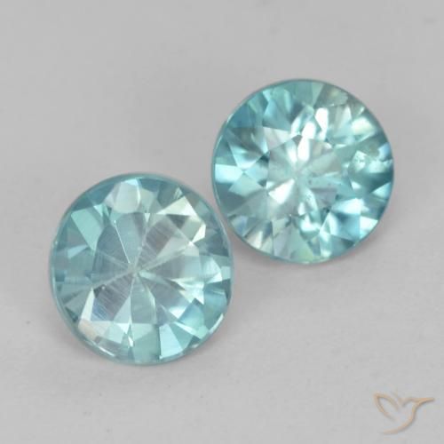 Gemme di Zircone Azzurro acqua chiaro naturale da 1.05 ct, Rotondo, VS
