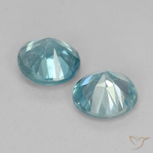 Gemme di Zircone Azzurro acqua chiaro naturale da 1.05 ct, Rotondo, VS
