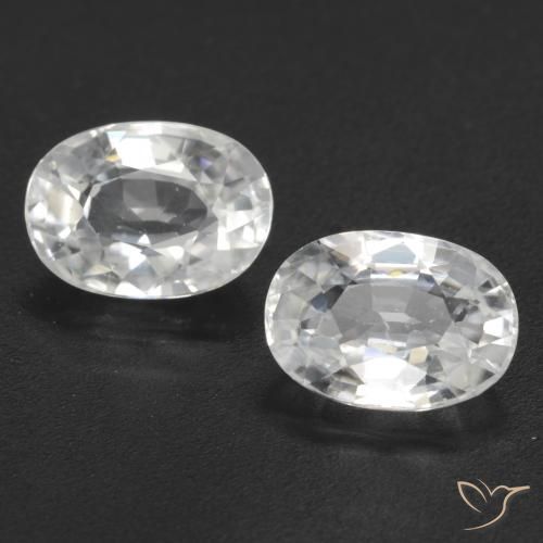 2.80ctw Naturale Bianco Zircone, Ovale, VVS-VS