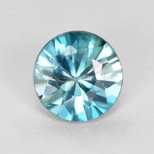 Zircone naturale blu da 0,53 ct, taglio rotondo, VS