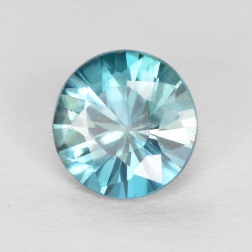 Zircone naturale blu da 0,53 ct, taglio rotondo, VS