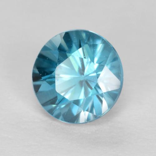 Zircone Blu svizzero naturale da 0.57 ct, Taglio rotondo, VS