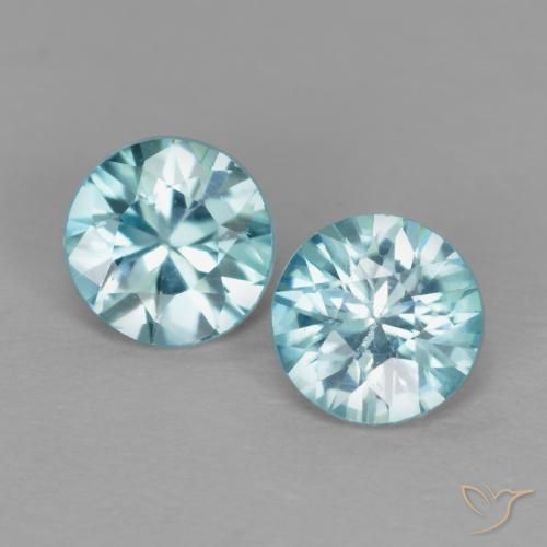 1.09ctw Naturale Azzurro Zircone, Rotondo, VS