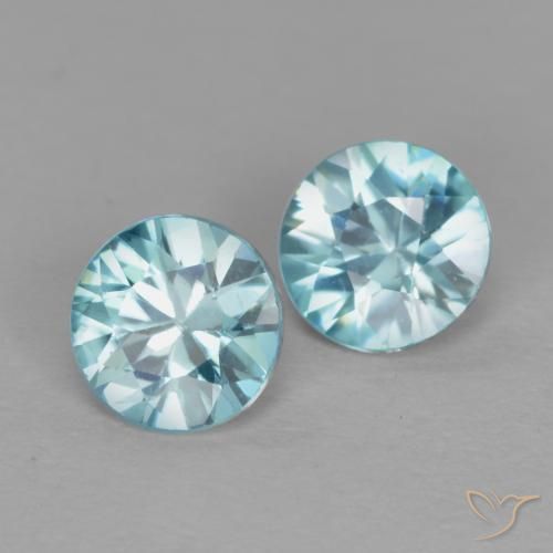 Gemme di Zircone Azzurro naturale da 1.09 ct, Rotondo, VS