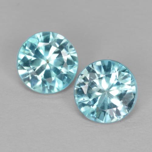 Gemme di Zircone Azzurro naturale da 0.98 ct, Taglio rotondo, VS