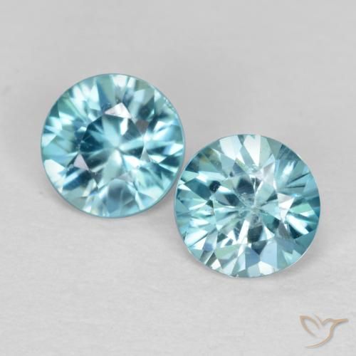 0.95ctw Naturale Azzurro Zircone, Rotondo, VS