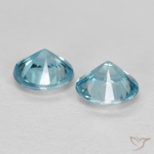 Gemme di Zircone Azzurro naturale da 0.95 ct, Rotondo, VS