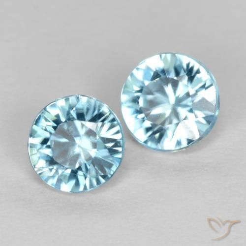 Gemme di Zircone Bambina blu naturale da 0.98 ct, Rotondo, VS